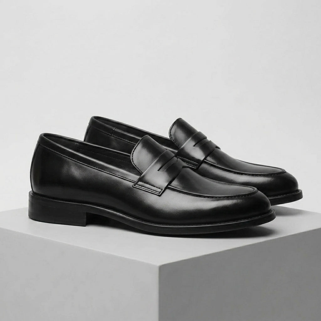 Mocassin Noir en Cuir Noir Tres Confortable