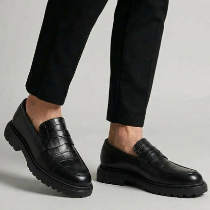 Mocassin Noir en Cuir Noir Tres Confortable