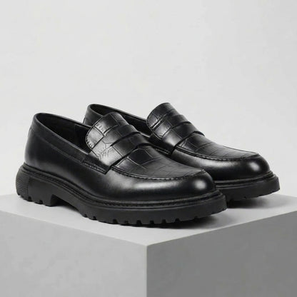 Mocassin Noir en Cuir Noir Tres Confortable