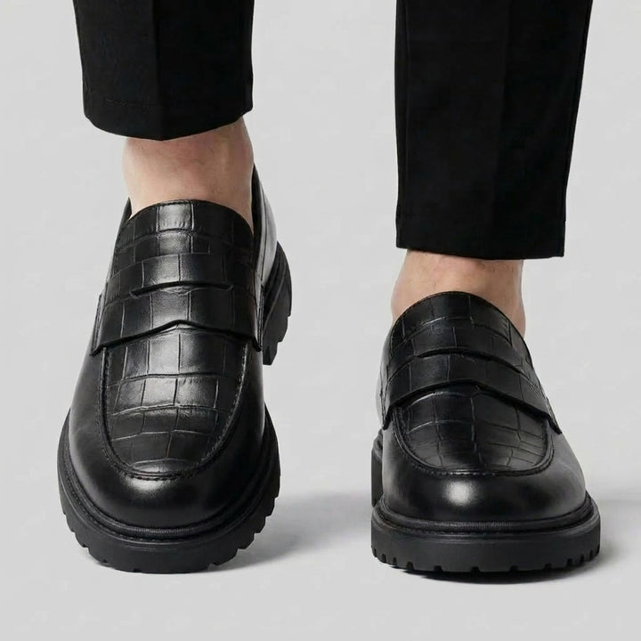 Mocassin Noir en Cuir Noir Tres Confortable