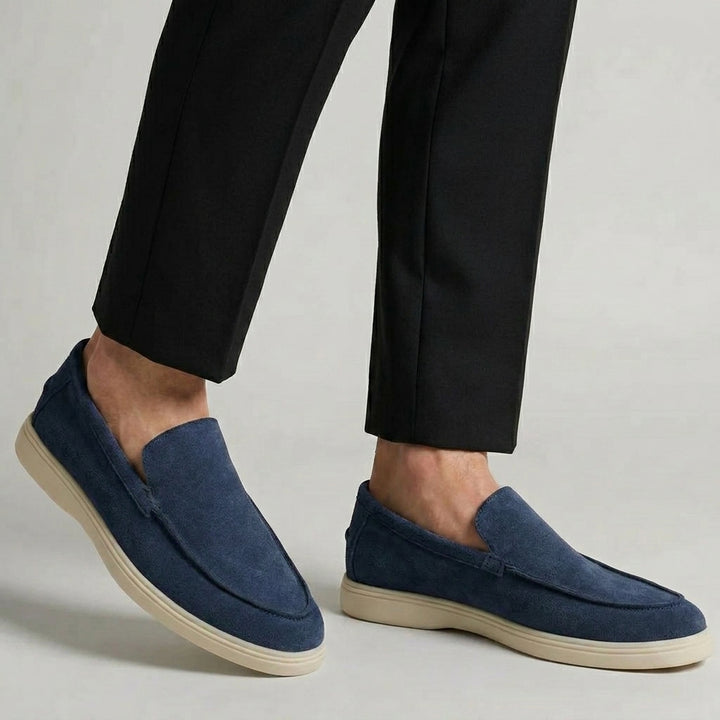 Mocassin Bleu en Daim Tres Confortable