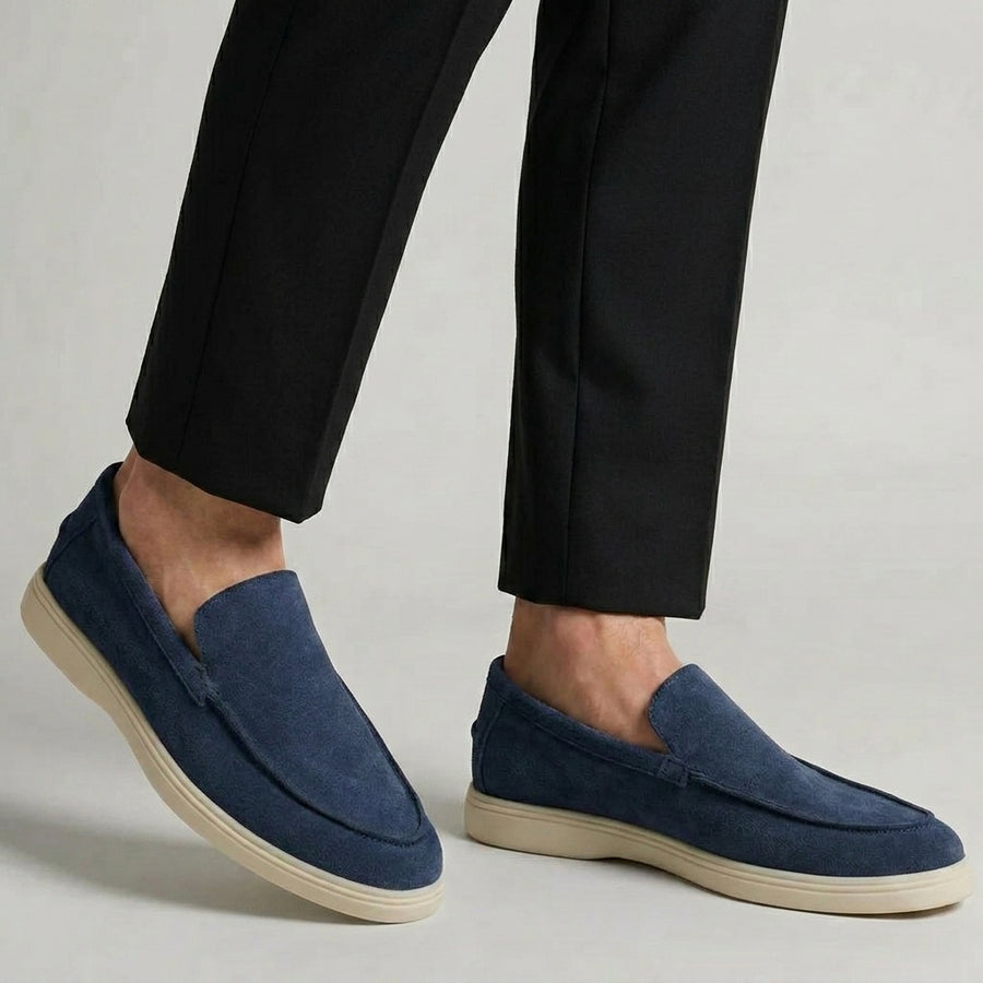 Mocassin Bleu en Daim Tres Confortable