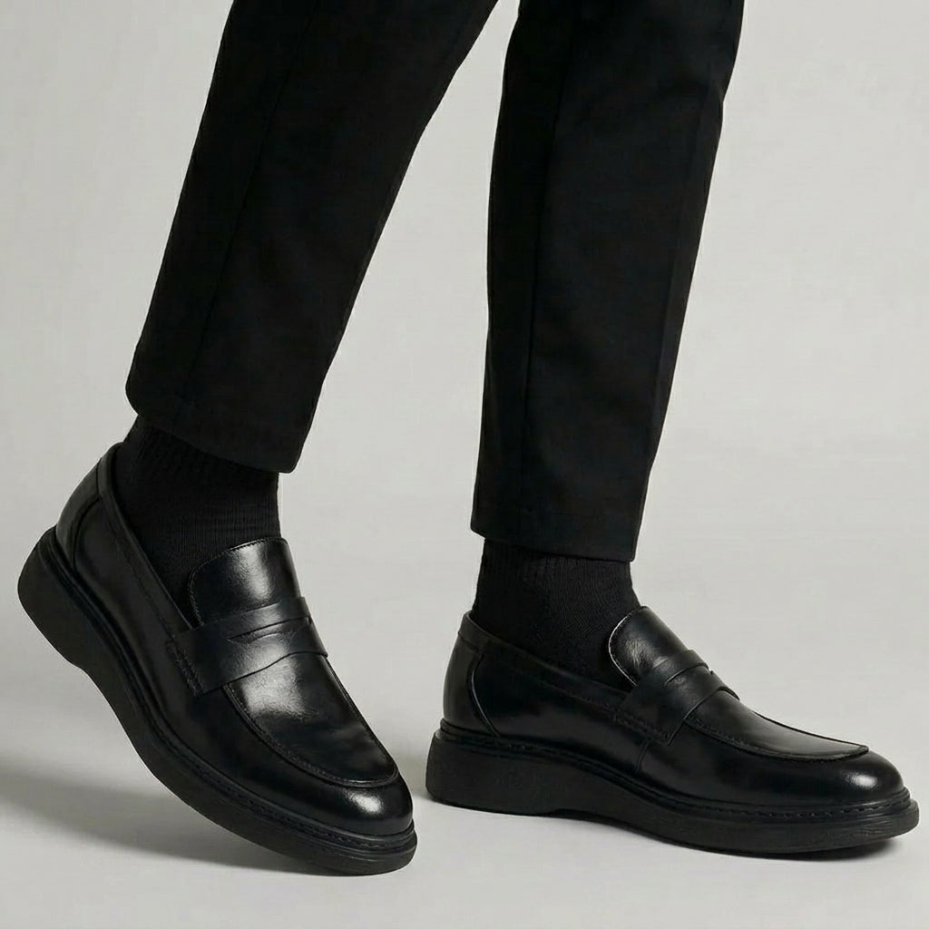 Chaussure Noir de Luxe Tres Confortable 100% Cuir