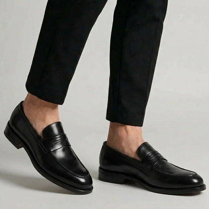 Mocassin Noir en Cuir Noir Tres Confortable