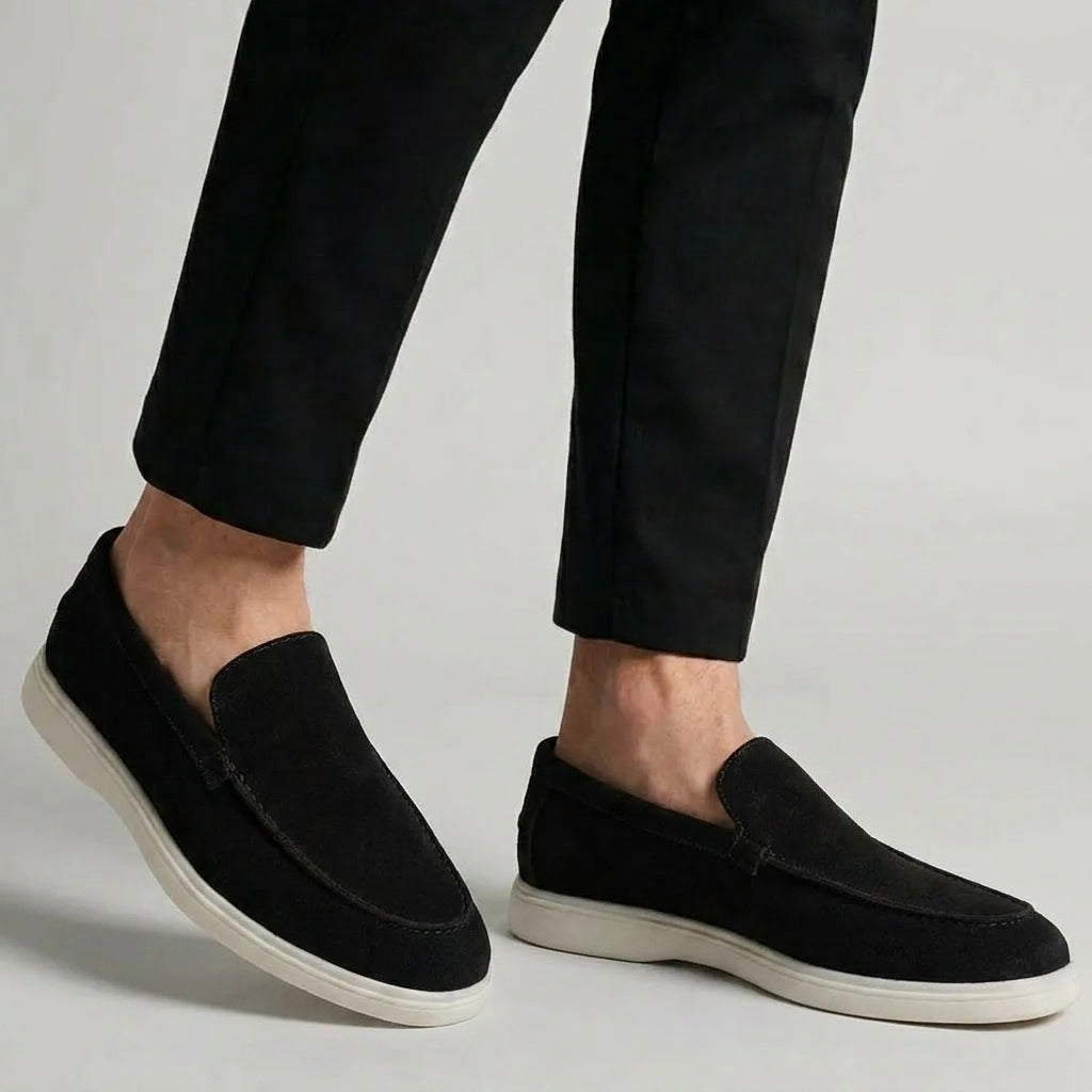 Mocassin Noir en Daim Tres Confortable