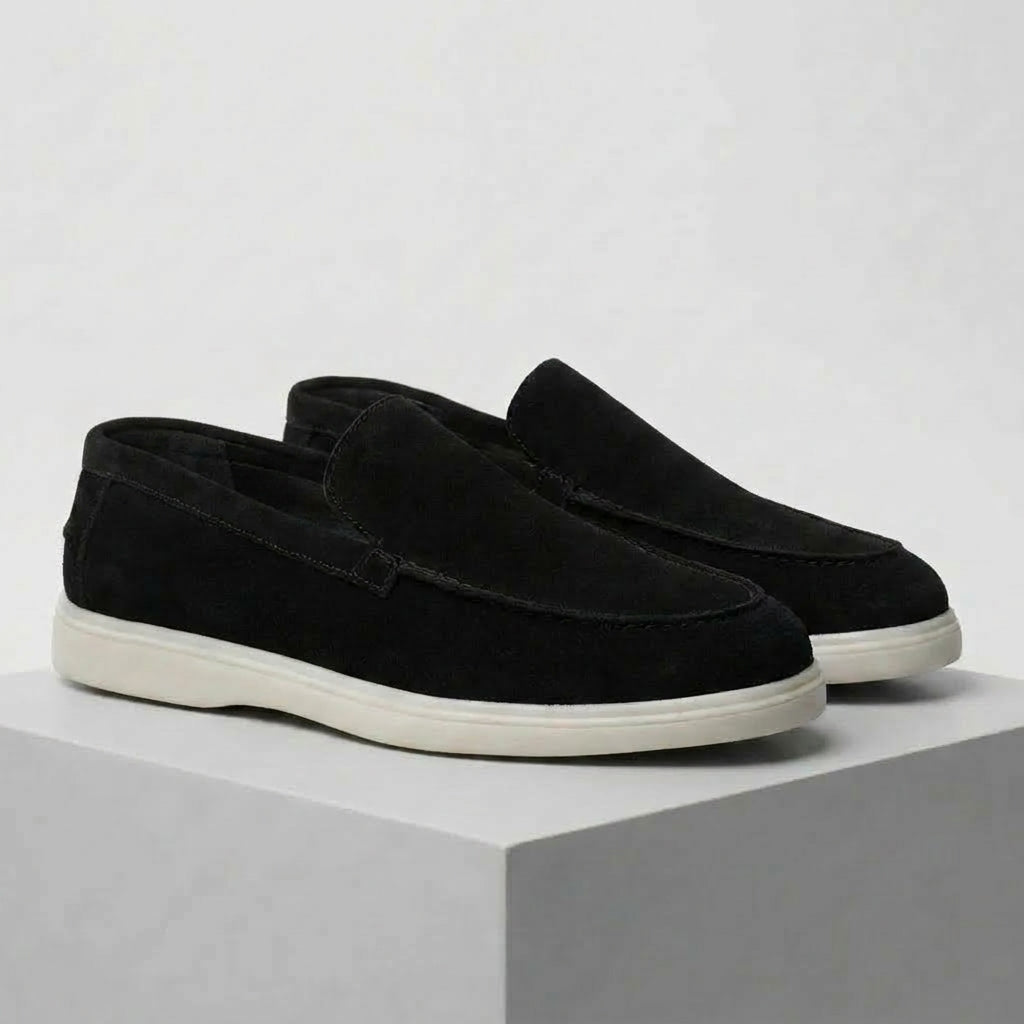 Mocassin Noir en Daim Tres Confortable
