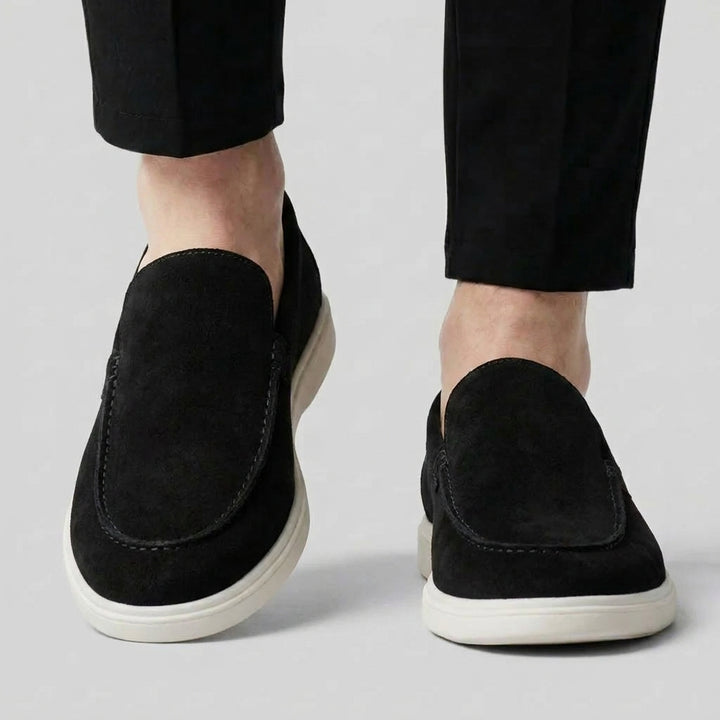 Mocassin Noir en Daim Tres Confortable