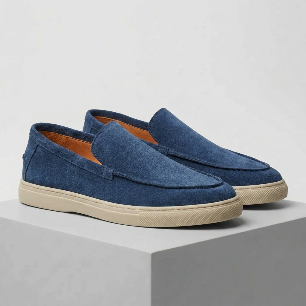 Mocassin Bleu en Daim Tres Confortable