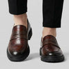 Mocassin Marron en Cuir Noir Tres Confortable