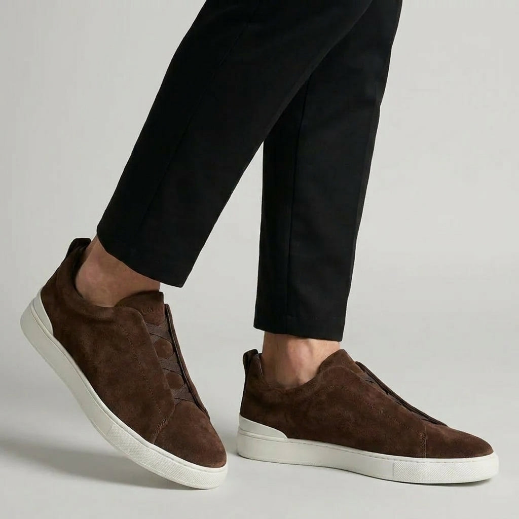 Urbex Sneakers Marron en Daim- Très Confortable