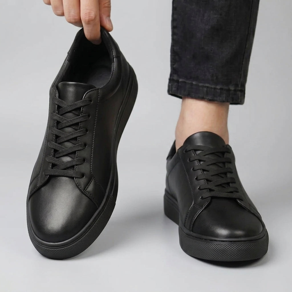 Sneakers Noir en Cuir - Tres Confortable