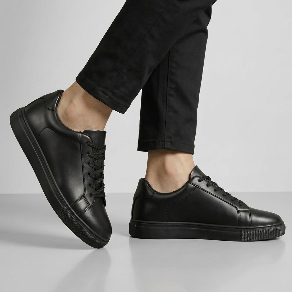 Sneakers Noir en Cuir - Tres Confortable