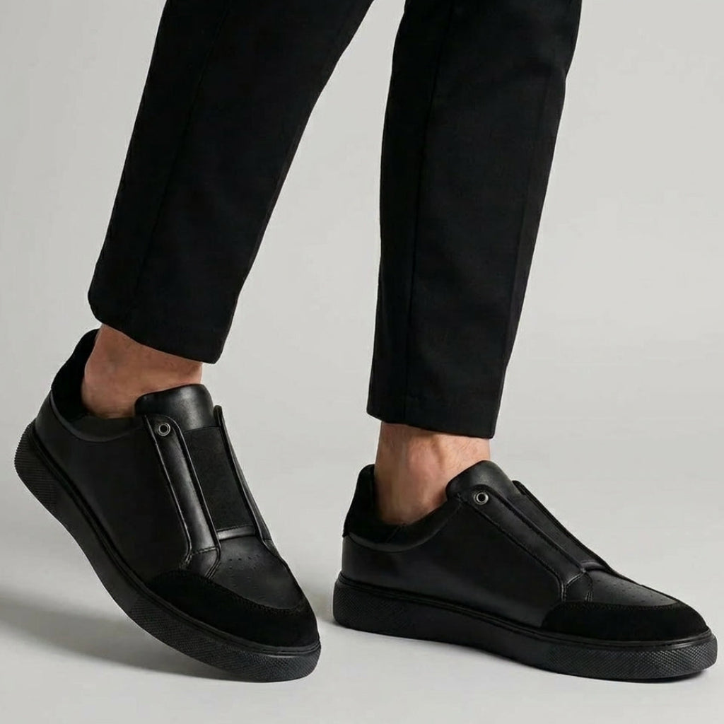 Sneakers Noir en Cuir - Tres Confortable