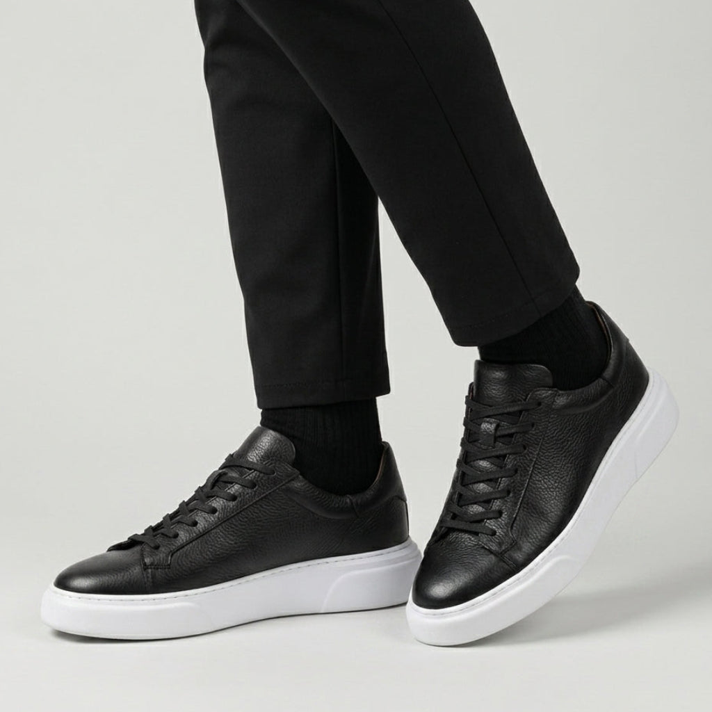 Sneakers Noir en Cuir - Tres Confortable