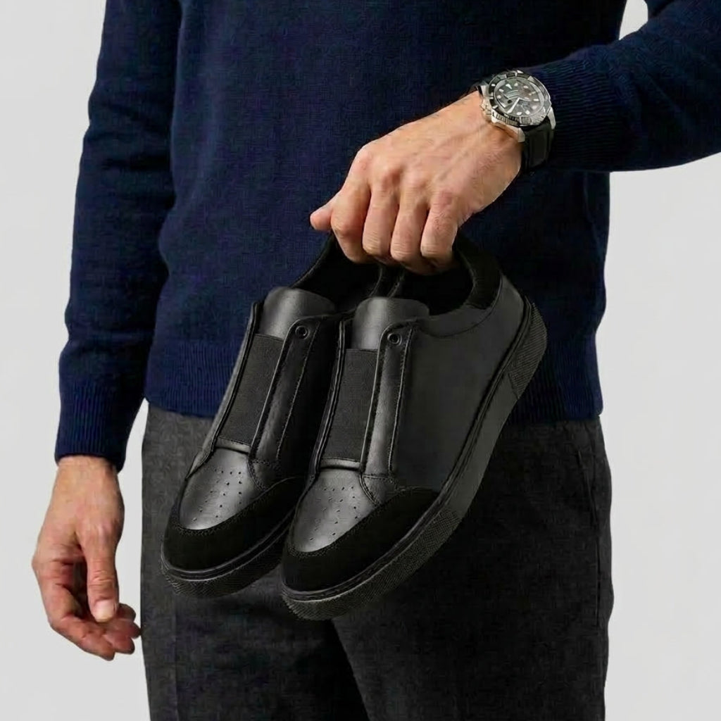 Sneakers Noir en Cuir - Tres Confortable