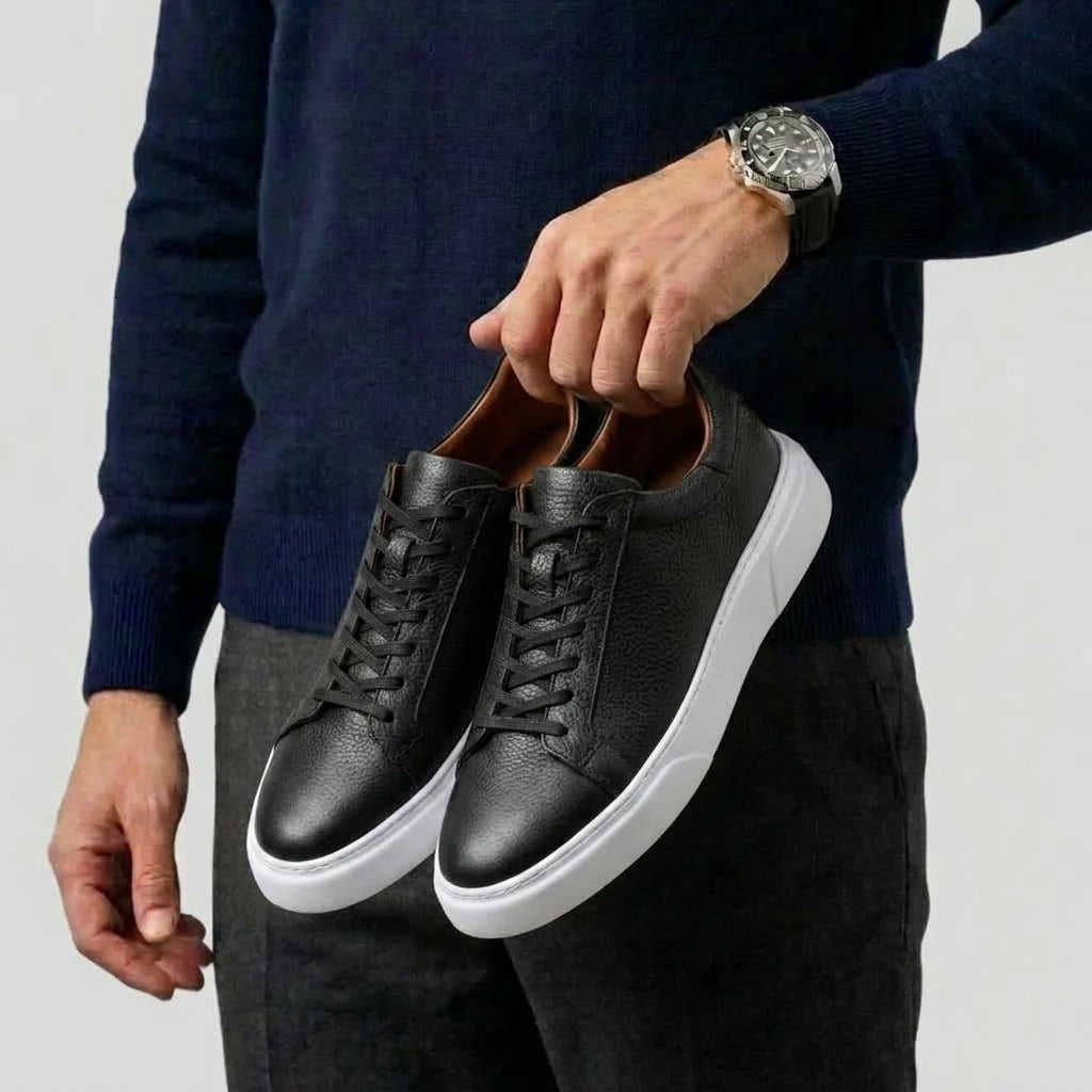 Sneakers Noir en Cuir - Tres Confortable