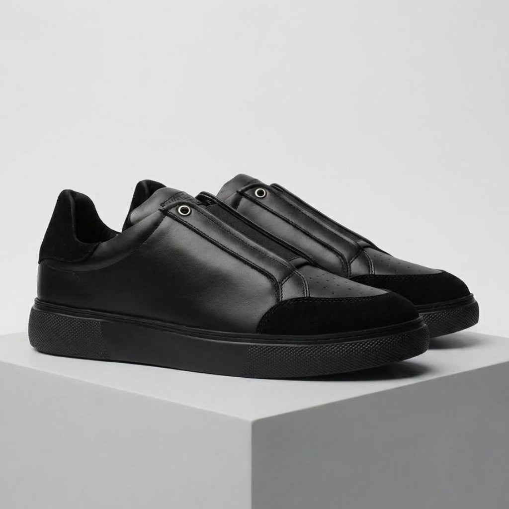 Sneakers Noir en Cuir - Tres Confortable