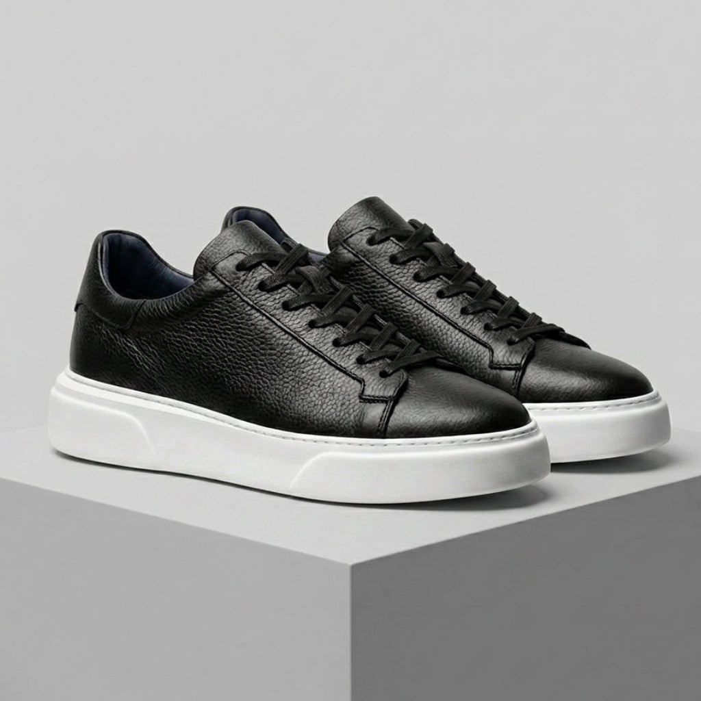 Sneakers Noir en Cuir - Tres Confortable