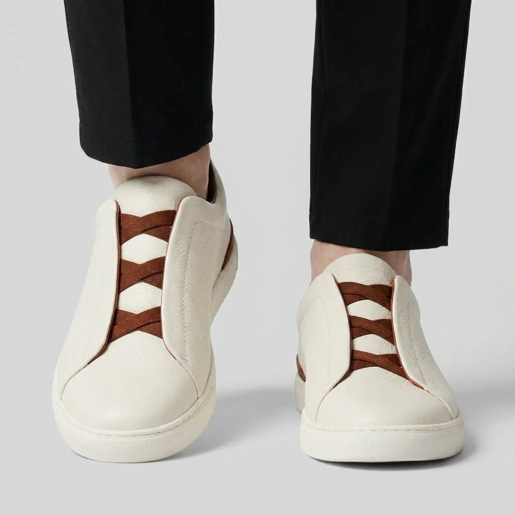 Urbex Sneakers Blanc en Cuir - Très Confortable