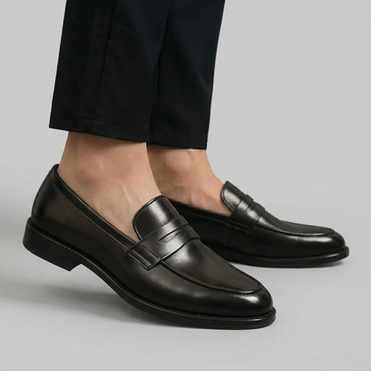 Mocassin Noir en Cuir Noir Tres Confortable