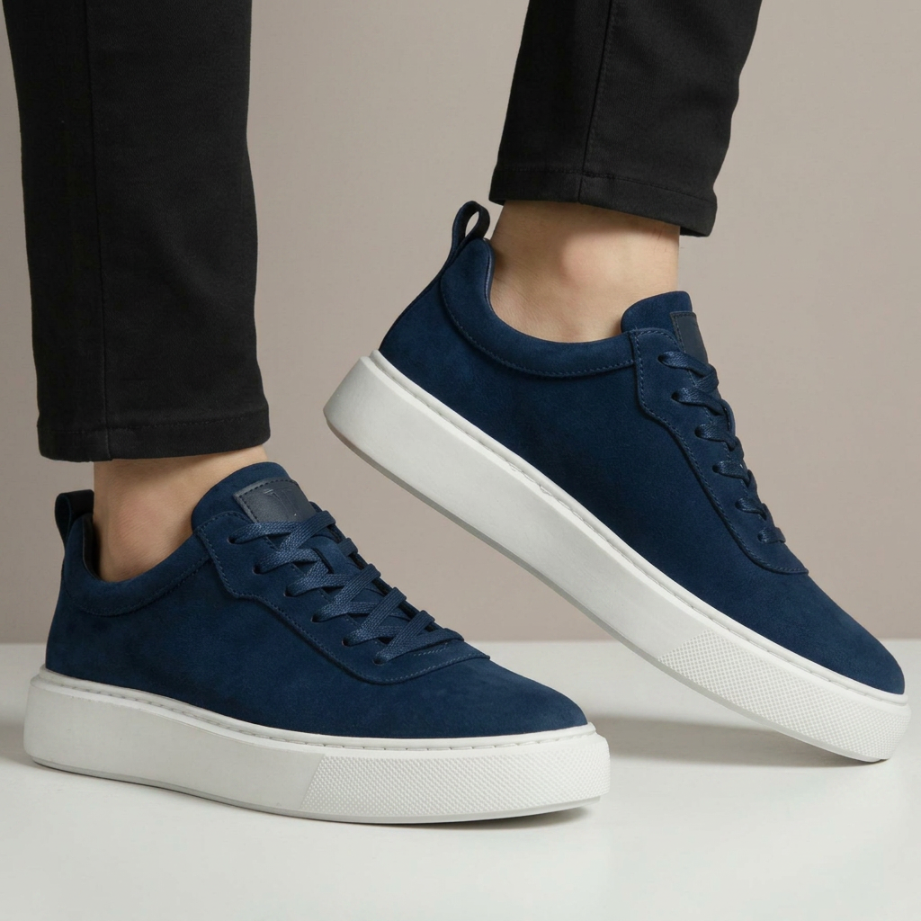 Sneakers Bleu en Daim - Tres Confortable