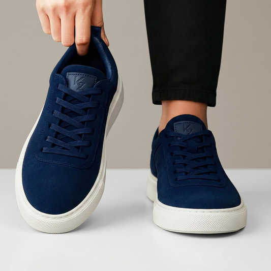 Sneakers Bleu en Daim - Tres Confortable